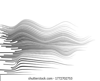 Speed Lines in arrow Form . Vector Illustration .Technology  Logo . Design element . Abstract Geometric shape . 