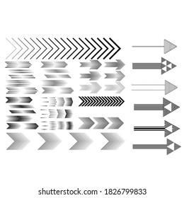 Speed Lines in arrow Form . Vector Illustration .Technology  Logo . Design element . Abstract Geometric shape . 