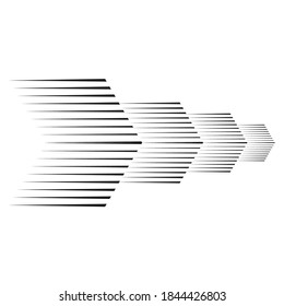 Speed Lines in arrow Form . Vector Illustration .Technology  Logo . Design element . Abstract Geometric shape . 