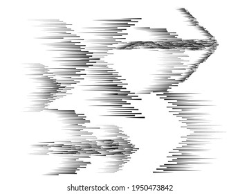 Speed Lines in arrow Form . Vector Illustration .Technology  Logo . Design element . Abstract Geometric shape . 