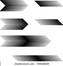 Speed Lines in arrow Form . Vector Illustration .Technology  Logo . Design element . Abstract Geometric shape . 