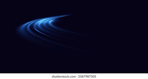 Speed ​​light lines, blue colors. Blue speed rays. Neon lines.Vector illustration.EPS 10.