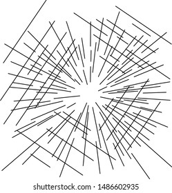 speed lines from center with perspective view vector illustration sketch doodle hand drawn with black lines isolated on white background