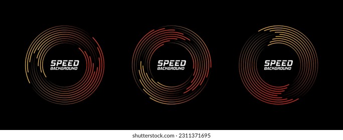 Speed lines in circle form. Design element for frame, logo, tattoo, web pages, prints, posters, template, abstract vector background. 