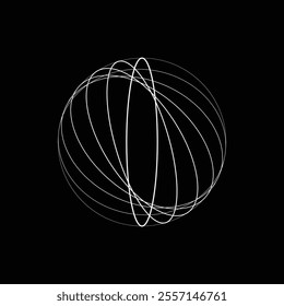 Speed lines in circle form. lines in circle form. global digital connections. technology round logo. abstract geometric shape. science style