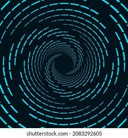 Speed lines in circle form. Particle  motion trails. Design element for frame, logo, tattoo, web pages, prints, posters, template, abstract vector background.