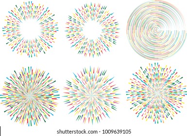 Speed Lines in Circle Form . Spiral Vector Illustration .Technology round Logo . Design element . Abstract Geometric shape . Circular arrows
