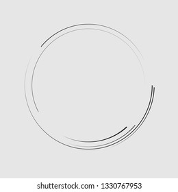 Speed Lines in Circle Form . Spiral Vector Illustration .Technology round Logo . Design element . Abstract Geometric shape . Striped border frame for image