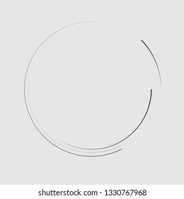 Speed Lines in Circle Form . Spiral Vector Illustration .Technology round Logo . Design element . Abstract Geometric shape . Striped border frame for image