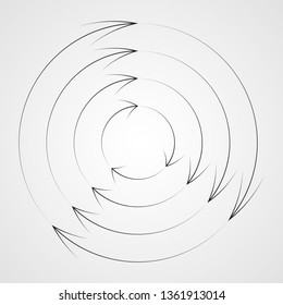 Speed Lines in Circle Form . Spiral Vector Illustration .Technology round Logo . Design element . Abstract Geometric shape . Circular arrows