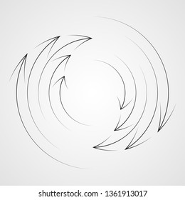 Speed Lines in Circle Form . Spiral Vector Illustration .Technology round Logo . Design element . Abstract Geometric shape . Circular arrows