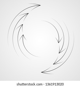 Speed Lines in Circle Form . Spiral Vector Illustration .Technology round Logo . Design element . Abstract Geometric shape . Circular arrows