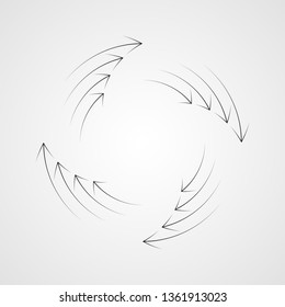 Speed Lines in Circle Form . Spiral Vector Illustration .Technology round Logo . Design element . Abstract Geometric shape . Circular arrows