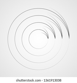Speed Lines in Circle Form . Spiral Vector Illustration .Technology round Logo . Design element . Abstract Geometric shape . Circular arrows
