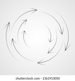 Speed Lines in Circle Form . Spiral Vector Illustration .Technology round Logo . Design element . Abstract Geometric shape . Circular arrows