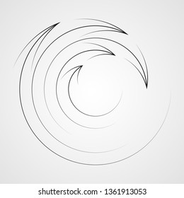 Speed Lines in Circle Form . Spiral Vector Illustration .Technology round Logo . Design element . Abstract Geometric shape . Circular arrows