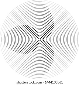 Speed Lines in Circle Form . Spiral Vector Illustration .Technology round Logo . Design element . Abstract Geometric shape . Striped border frame for image