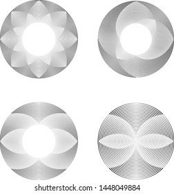 Speed Lines in Circle Form . Spiral Vector Illustration .Technology round Logo . Design element . Abstract Geometric shape . Striped border frame for image