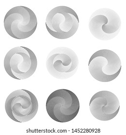 Speed Lines in Circle Form . Spiral Vector Illustration .Technology round Logo . Design element . Abstract Geometric shape . Striped border frame for image