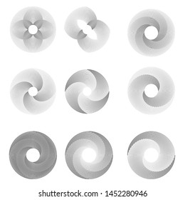 Speed Lines in Circle Form . Spiral Vector Illustration .Technology round Logo . Design element . Abstract Geometric shape . Striped border frame for image