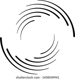 Speed Lines in Circle Form . Spiral Vector Illustration .Technology round Logo . Design element . Abstract Geometric shape . Striped border frame for image