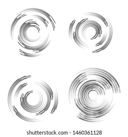 Speed Lines in Circle Form . Spiral Vector Illustration .Technology round Logo . Design element . Abstract Geometric shape . Striped border frame