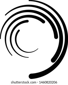 Speed Lines in Circle Form . Spiral Vector Illustration .Technology round Logo . Design element . Abstract Geometric shape . Striped border frame for image