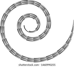 Speed Lines in Circle Form . Spiral Vector Illustration .Technology round Logo . Design element . Abstract Geometric shape . Striped border frame for image