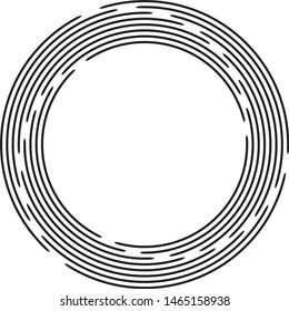 Speed Lines in Circle Form . Spiral Vector Illustration .Technology round Logo . Design element . Abstract Geometric shape . Striped border frame for image