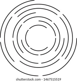 Speed Lines in Circle Form . Spiral Vector Illustration .Technology round Logo . Design element . Abstract Geometric shape . Striped border frame for image