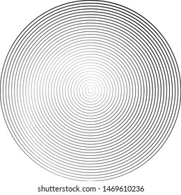 Speed Lines in Circle Form . Spiral Vector Illustration .Technology round Logo . Design element . Abstract Geometric shape . Striped border frame for image