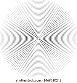 Speed Lines in Circle Form . Spiral Vector Illustration .Technology round Logo . Design element . Abstract Geometric shape . Striped border frame for image