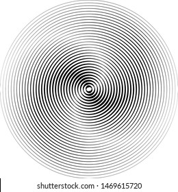 Speed Lines in Circle Form . Spiral Vector Illustration .Technology round Logo . Design element . Abstract Geometric shape . Striped border frame for image