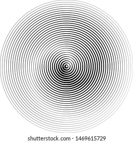 Speed Lines in Circle Form . Spiral Vector Illustration .Technology round Logo . Design element . Abstract Geometric shape . Striped border frame for image