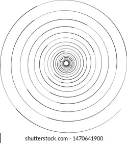 Speed Lines in Circle Form . Spiral Vector Illustration .Technology round Logo . Design element . Abstract Geometric shape . Striped border frame for image
