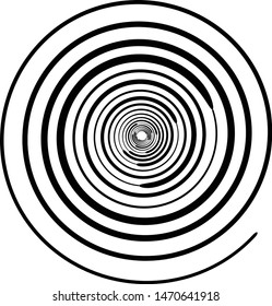 Speed Lines in Circle Form . Spiral Vector Illustration .Technology round Logo . Design element . Abstract Geometric shape . Striped border frame for image