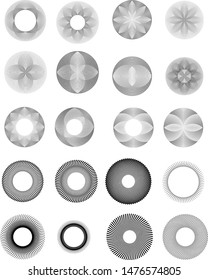 Speed Lines in Circle Form . Spiral Vector Illustration .Technology round Logo . Design element . Abstract Geometric shape . Striped border frame for image
