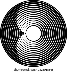Speed Lines in Circle Form . Spiral Vector Illustration .Technology round Logo . Design element . Abstract Geometric shape . Striped border frame