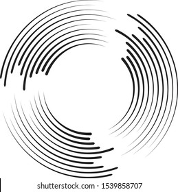 Speed Lines in Circle Form . Spiral Vector Illustration .Technology round Logo . Design element . Abstract Geometric shape .