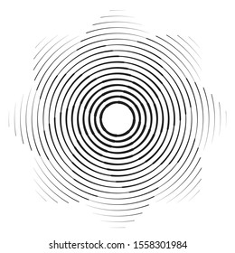 Speed Lines in Circle Form . Spiral Vector Illustration .Technology round Logo . Design element . Abstract Geometric shape . Striped border 