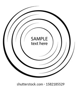 Speed Lines in Circle Form . Spiral Vector Illustration .Technology round Logo . Design element . Abstract Geometric shape . Striped border frame