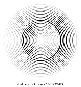 Speed Lines in Circle Form . Spiral Vector Illustration .Technology round Logo . Design element . Abstract Geometric shape . Striped border frame