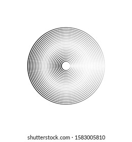 Speed Lines in Circle Form . Spiral Vector Illustration .Technology round Logo . Design element . Abstract Geometric shape . Striped border frame