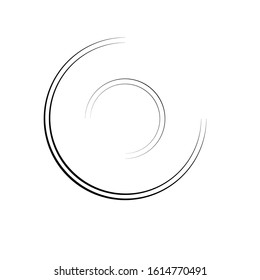 Speed Lines in Circle Form . Spiral Vector Illustration .Technology round Logo . Design element . Abstract Geometric shape . Striped border frame