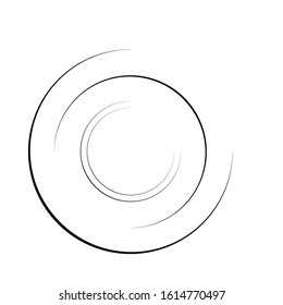 Speed Lines in Circle Form . Spiral Vector Illustration .Technology round Logo . Design element . Abstract Geometric shape . Striped border frame
