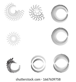 Speed Lines in Circle Form . Spiral Vector Illustration .Technology round Logo . Design element . Abstract Geometric shape . Striped border frame