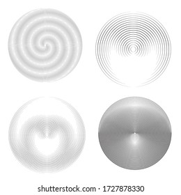 Speed Lines in Circle Form . Spiral Vector Illustration .Technology round Logo . Design element . Abstract Geometric shape . Striped border frame