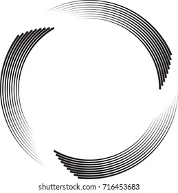 Speed Lines in Circle Form . Spiral Vector Illustration .Technology round Logo . Design element . Abstract Geometric shape . Circular arrows