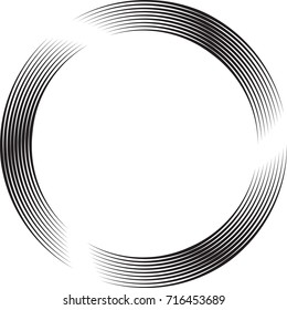 Speed Lines in Circle Form . Spiral Vector Illustration .Technology round Logo . Design element . Abstract Geometric shape . Circular arrows