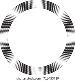 Speed Lines in Circle Form . Spiral Vector Illustration .Technology round Logo . Design element . Abstract Geometric shape . Circular arrows